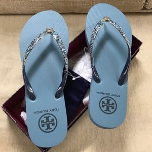 Tory Burch Printed Thin Flip Flops  NWOT Size 9